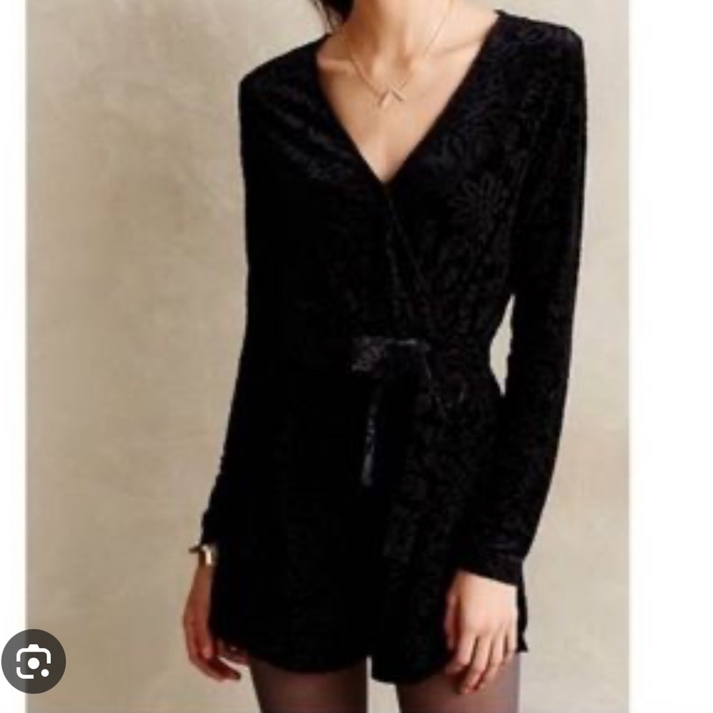 Anthro velvet romper